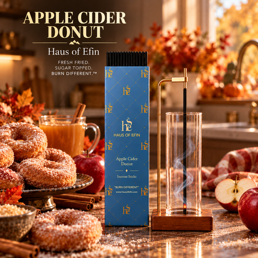 Apple Cider Donut – Cinnamon Apple Vanilla Hand-Dipped Charcoal Incense Sticks, 30 Sticks