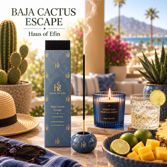 Baja Cactus Escape Hand-Dipped Charcoal Incense Sticks, 30 Sticks