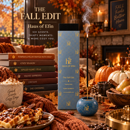 The Fall Edit – Premium Autumn Hand-Dipped Charcoal Incense Collection, 30 Sticks
