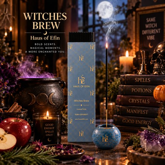 Witches Brew – Patchouli Cinnamon Hand-Dipped Charcoal Incense Sticks, 30 Sticks