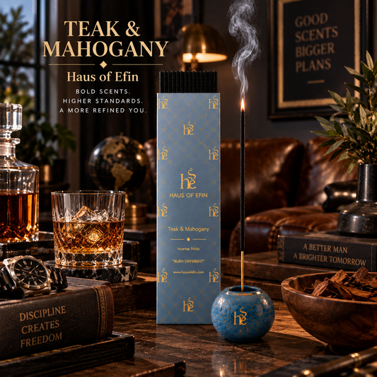 Teak & Mahogany – Cedar Lavender Oak Hand-Dipped Charcoal Incense Sticks, 30 Sticks