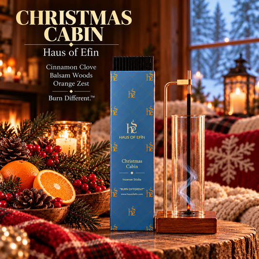 Christmas Cabin – Cinnamon Bayberry Balsam Hand-Dipped Charcoal Incense Sticks, 30 Sticks