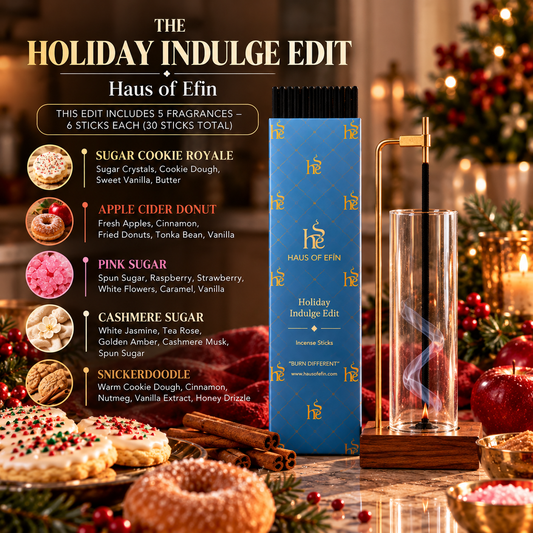 The Holiday Indulge Edit – Hand-Dipped Charcoal Incense Collection, 30 Sticks