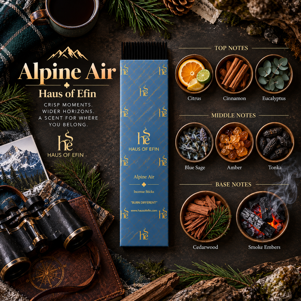 Alpine Air – Sage Eucalyptus Cedarwood Hand-Dipped Charcoal Incense Sticks, 30 Sticks