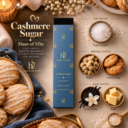 Cashmere Sugar – Jasmine Rose Cashmere Musk Hand-Dipped Charcoal Incense Sticks, 30 Sticks