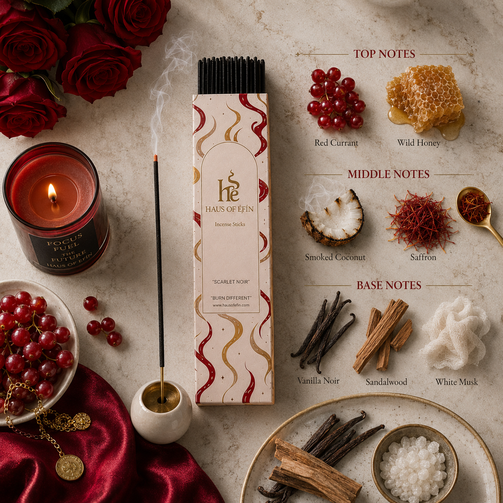 Scarlet Noir – Red Currant Saffron Vanilla Incense Sticks