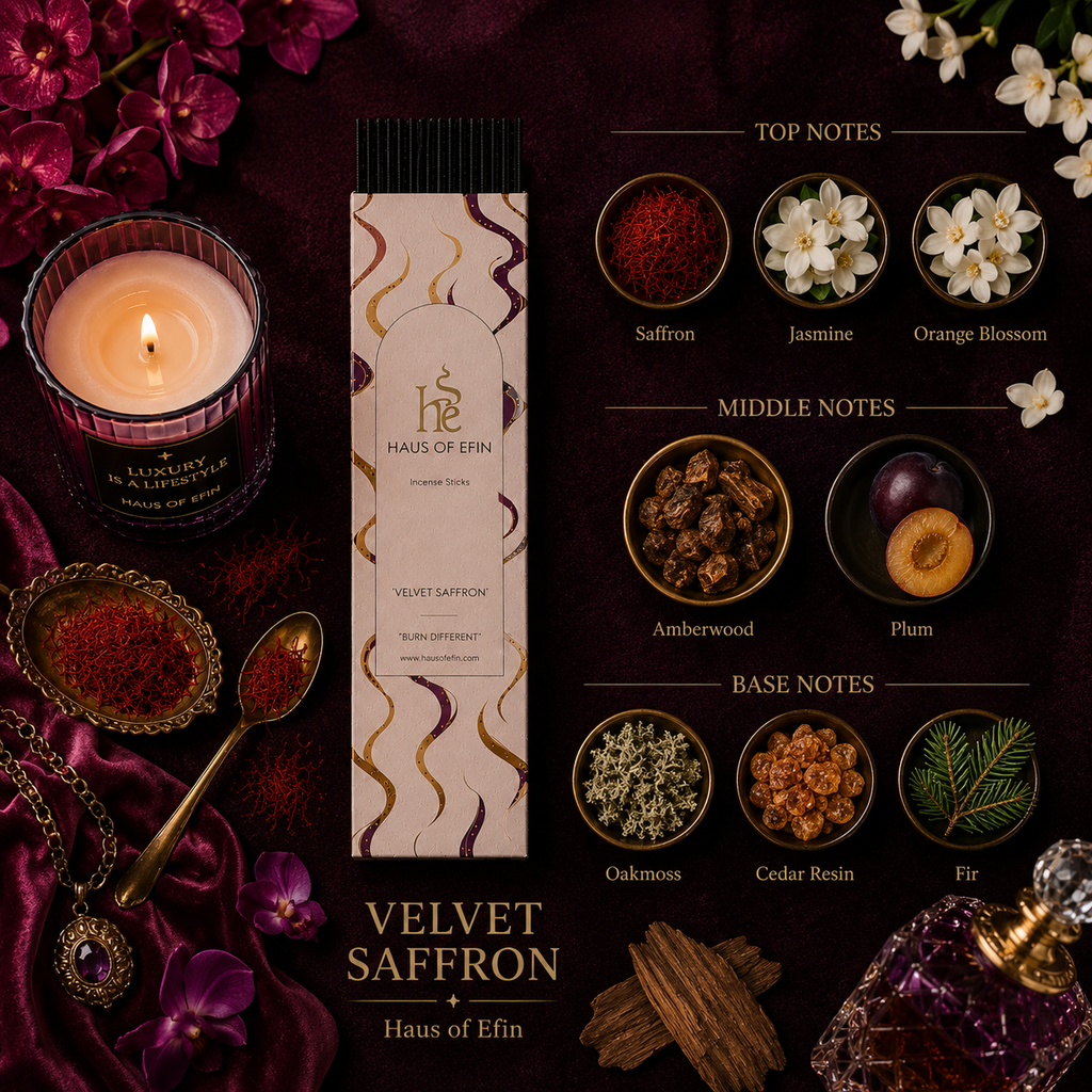 Velvet Saffron – Amber Saffron Cedar Incense Sticks