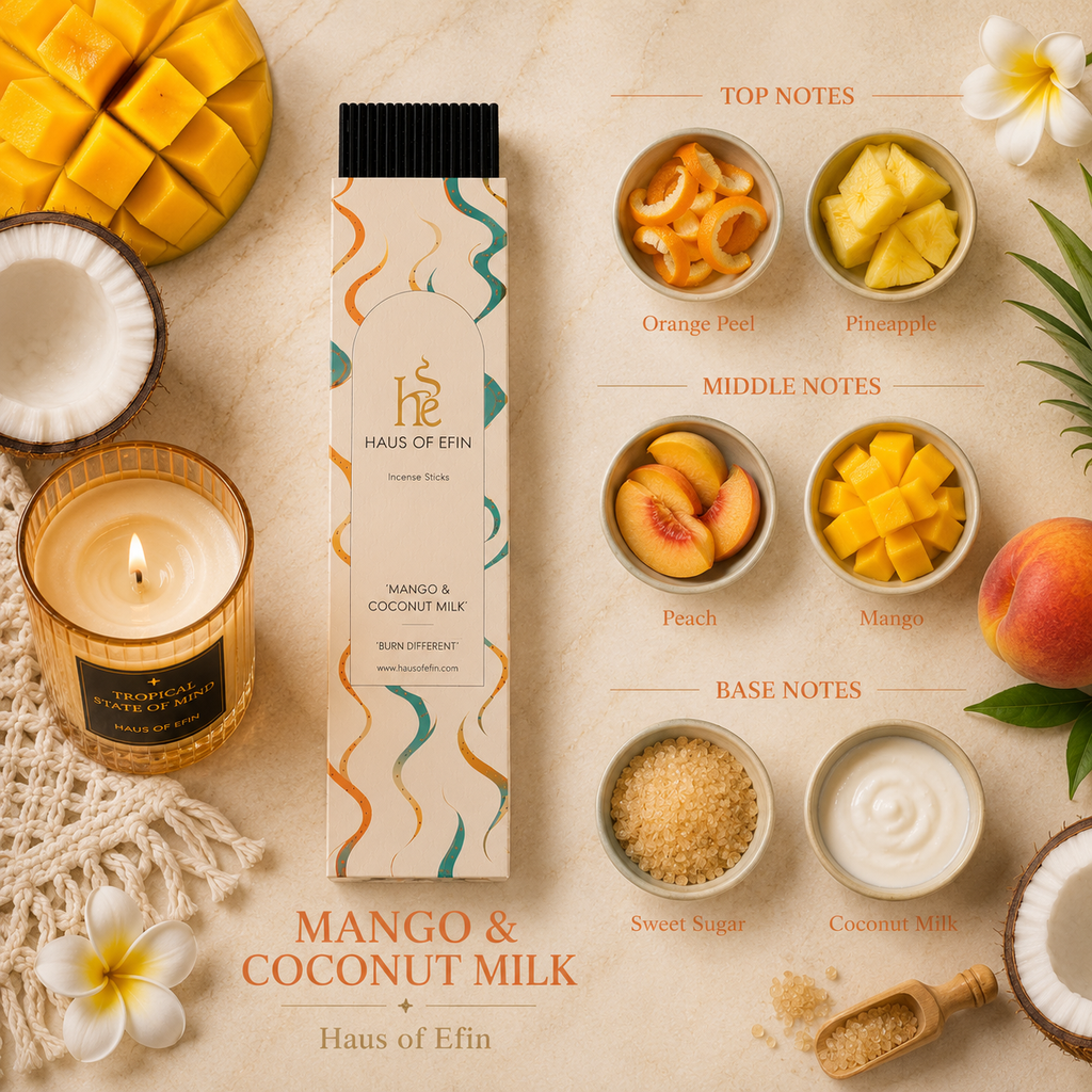 Mango and Coconut Milk -Mango Pineapple Orange Coconut Milk Incense Sticks