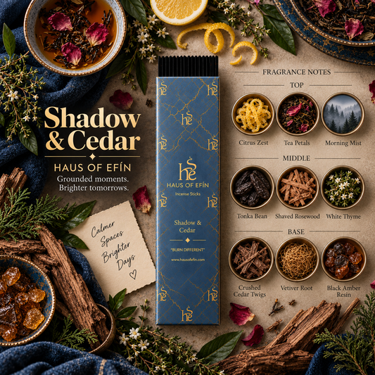 Shadow & Cedar – Dark Amber Rosewood Incense Sticks