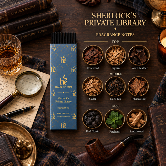 Sherlock's Private Library – Leather Rosewood Sandalwood Incense Sticks