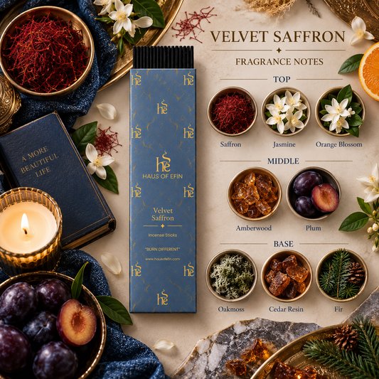 Velvet Saffron – Amber Saffron Cedar Incense Sticks