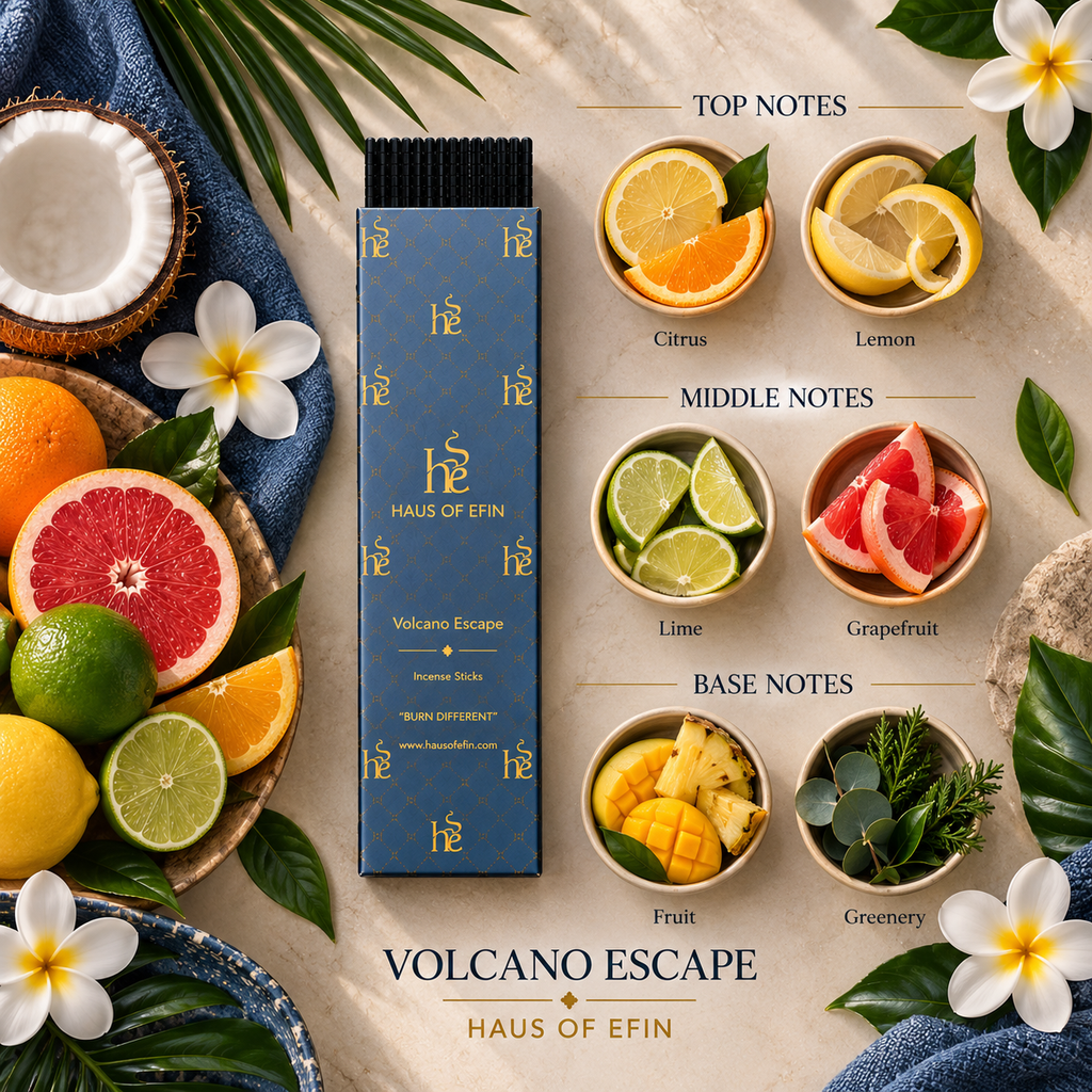 Volcano Escape Hand-Dipped Charcoal Incense Sticks, 30 Sticks