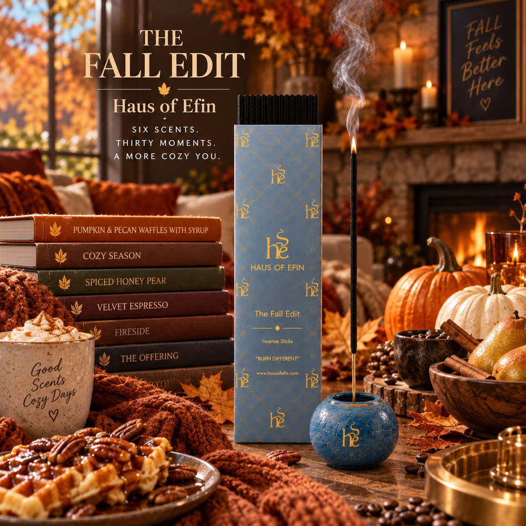 The Fall Edit – Premium Autumn Hand-Dipped Charcoal Incense Collection, 30 Sticks