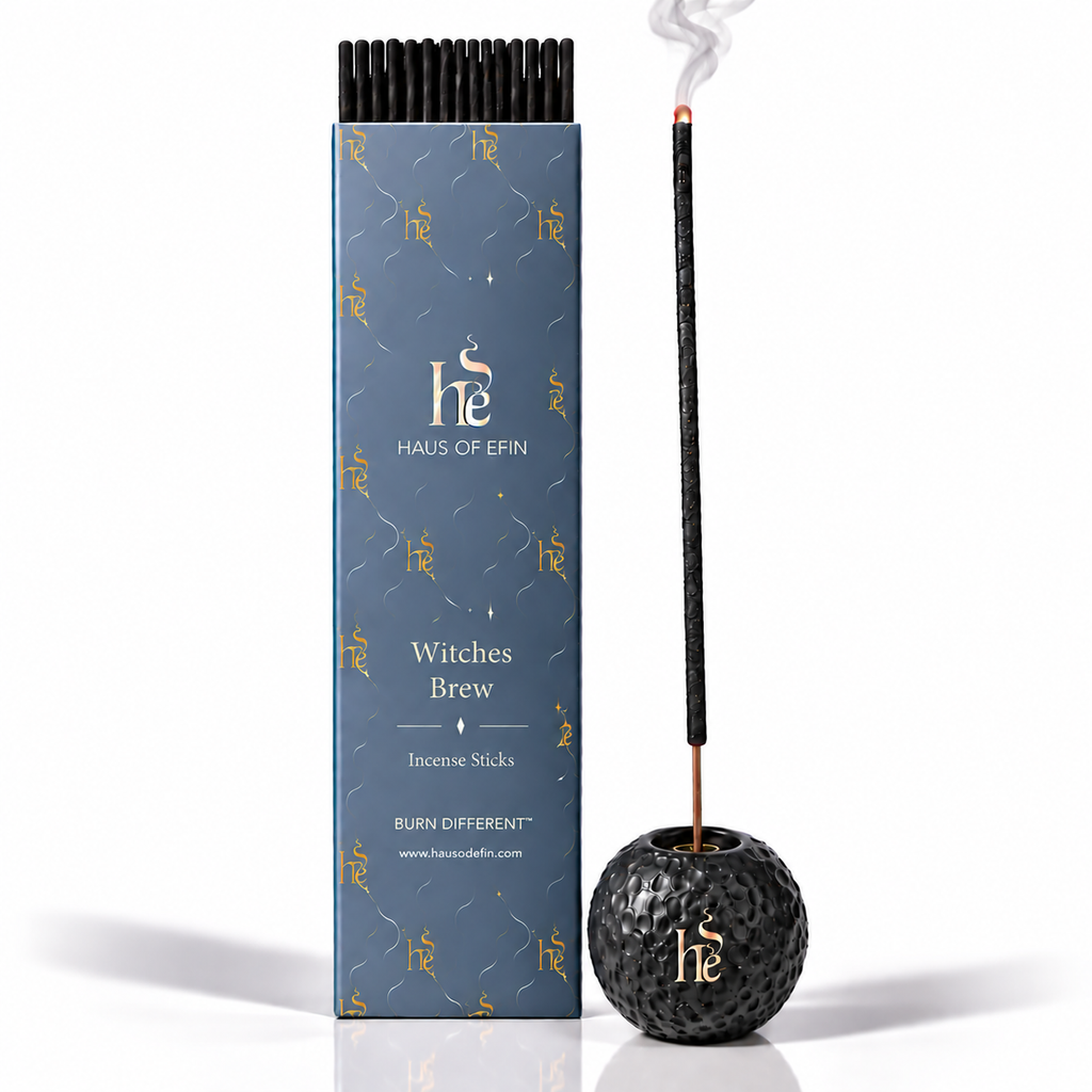 Witches Brew – Patchouli Cinnamon Hand-Dipped Charcoal Incense Sticks, 30 Sticks
