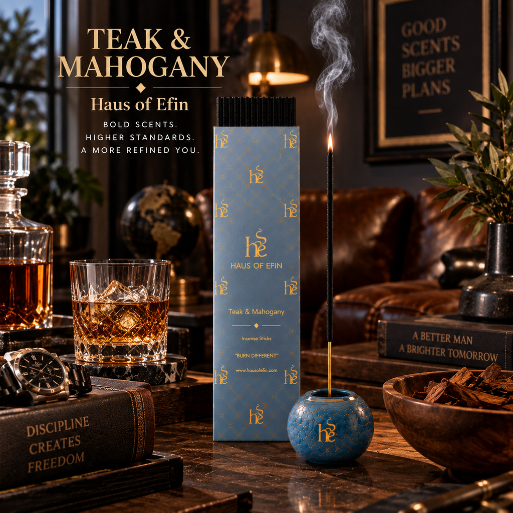 Teak & Mahogany – Cedar Lavender Oak Hand-Dipped Charcoal Incense Sticks, 30 Sticks