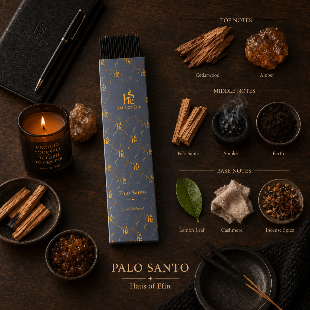 Palo Santo Calm- Cedarwood Amber Palo Santo Smoke Earth Cashmere Incense Sticks