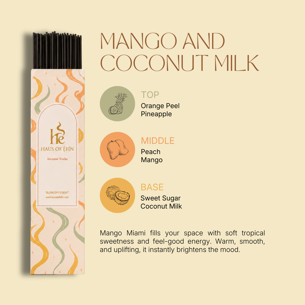 Mango and Coconut Milk -Mango Pineapple Orange Coconut Milk Incense Sticks