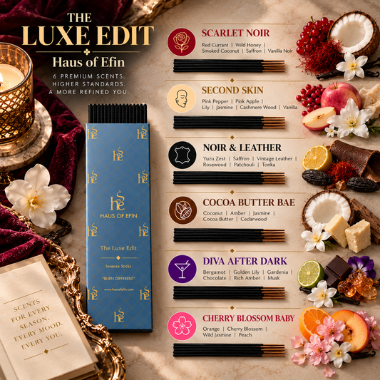 The Luxe Edit – Premium Luxury Hand-Dipped Charcoal Incense Collection, 30 Sticks