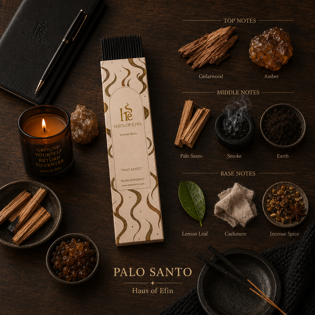 Palo Santo Calm- Cedarwood Amber Palo Santo Smoke Earth Cashmere Incense Sticks