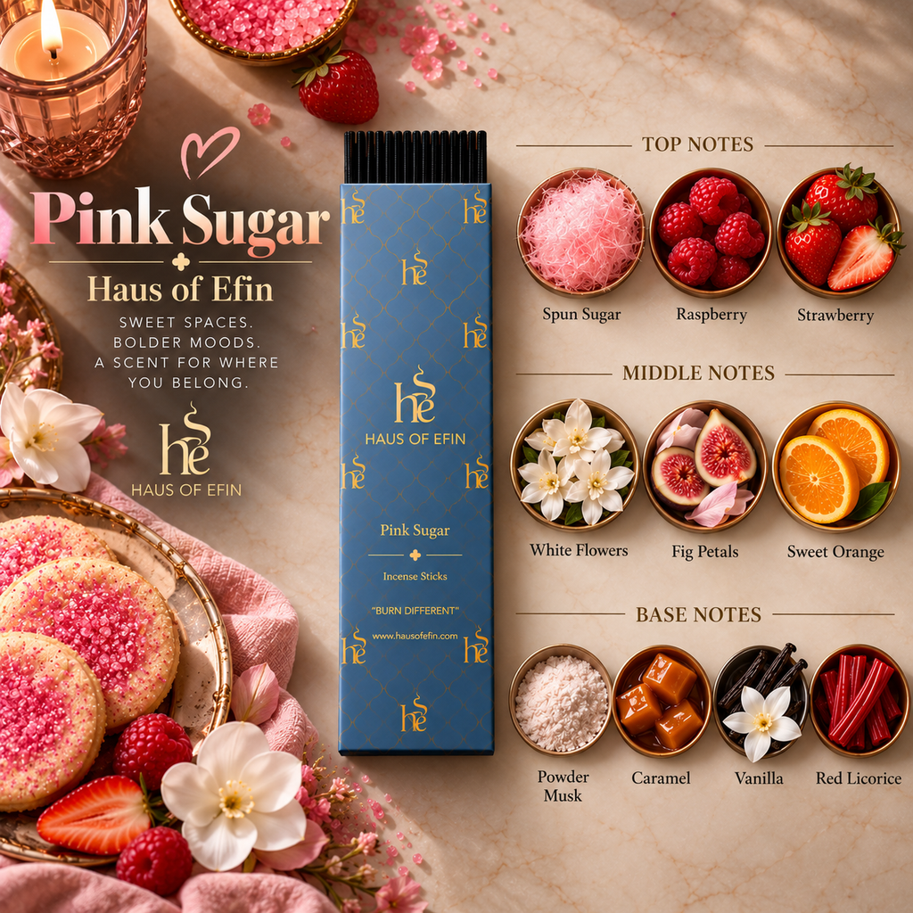 Pink Sugar – Berry Floral Cotton Candy Hand-Dipped Charcoal Incense Sticks, 30 Sticks