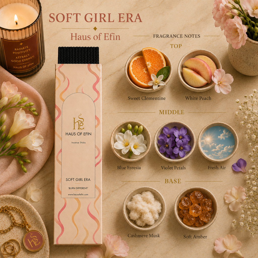 Soft Girl Era – Clementine Peach Floral Incense Sticks