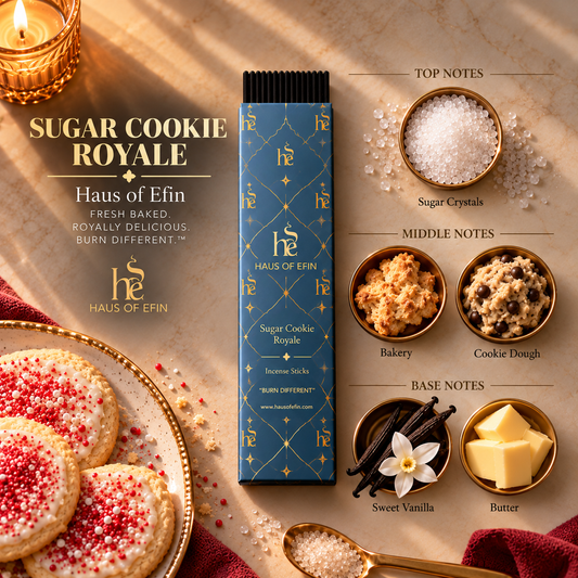 Sugar Cookie Royale – Vanilla Butter Cookie Hand-Dipped Charcoal Incense Sticks, 30 Sticks